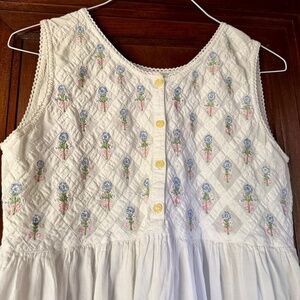 Embroidered Cotton Nightgown Smithsonian Institution Floaty Romantic Sz M L